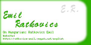 emil ratkovics business card